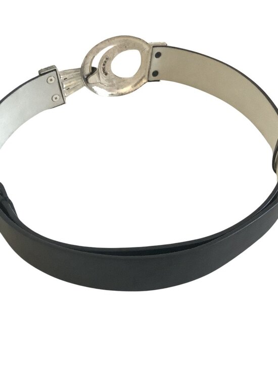 Chico\'s Black Leather Belt in Women\'s Size Medium Large Adjustable Unworn. main image 4